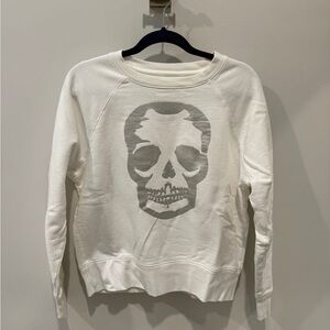 ZAGID & VOLTAIRE White Skull Print Sweater